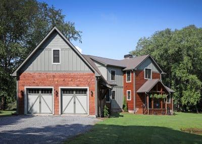 Two car garage of custom home in Blue Ridge GA