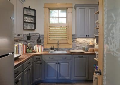 Immediately behind the kitchen, this pantry works as a secondary prep kitchen. Blue Ridge, Georgia