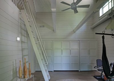 This yoga room's ships ladder provides access to a reading loft. Ellijay, Georgia
